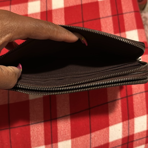 Double zip Two shades of pink monogrammed coach wallet wristlet - Picture 9 of 12